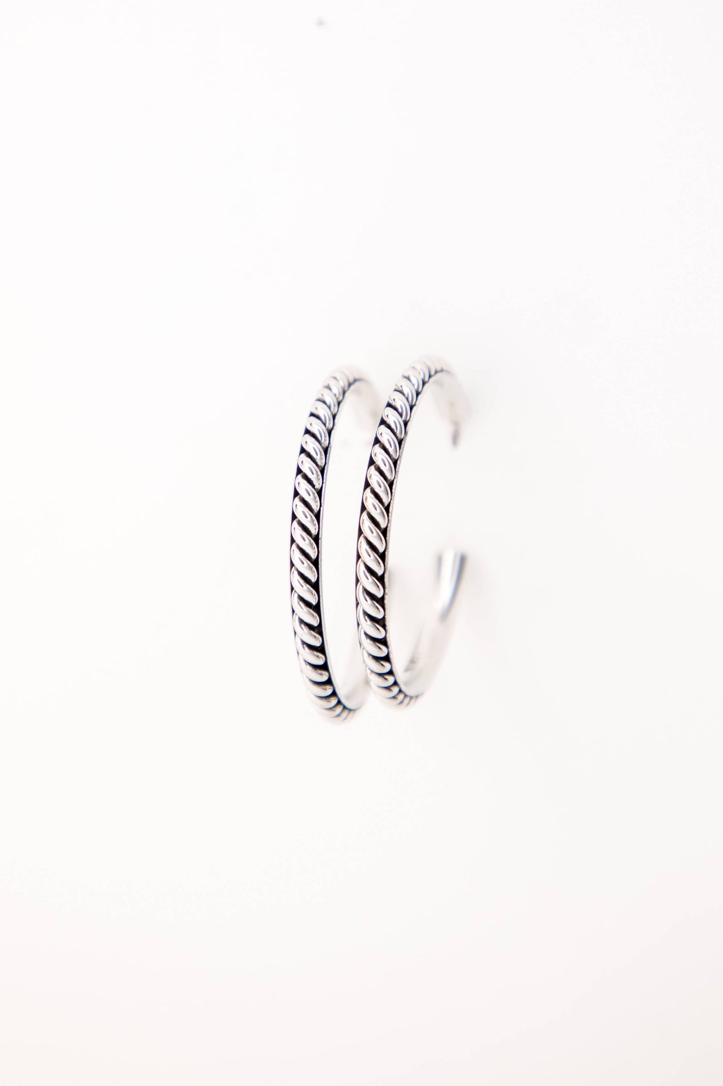 1.75" 18K Gold Plated Hoop Earring with Twist Detailing