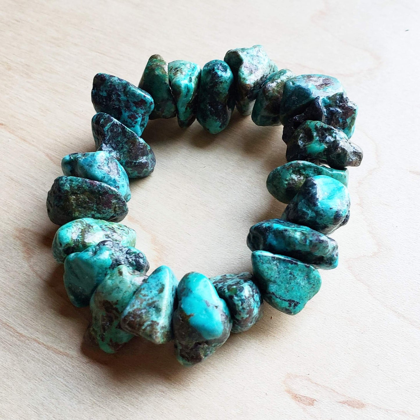 Chunky Genuine Natural Turquoise Beaded Bracelet