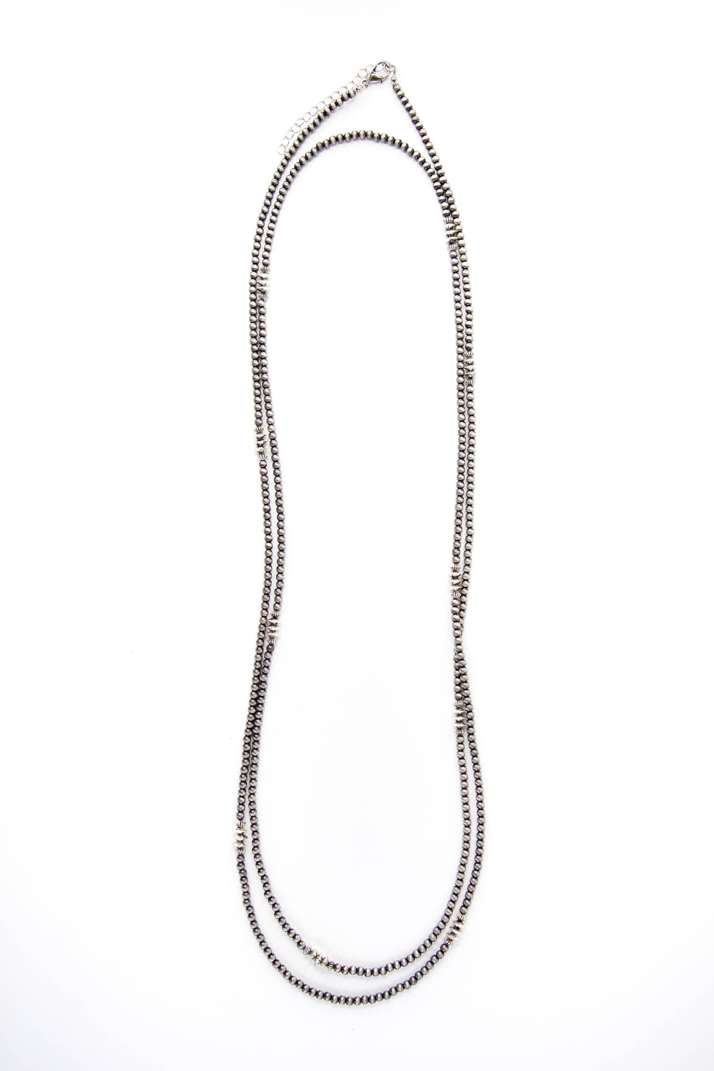 66" Dainty Faux Navajo Pearl Beaded Necklace