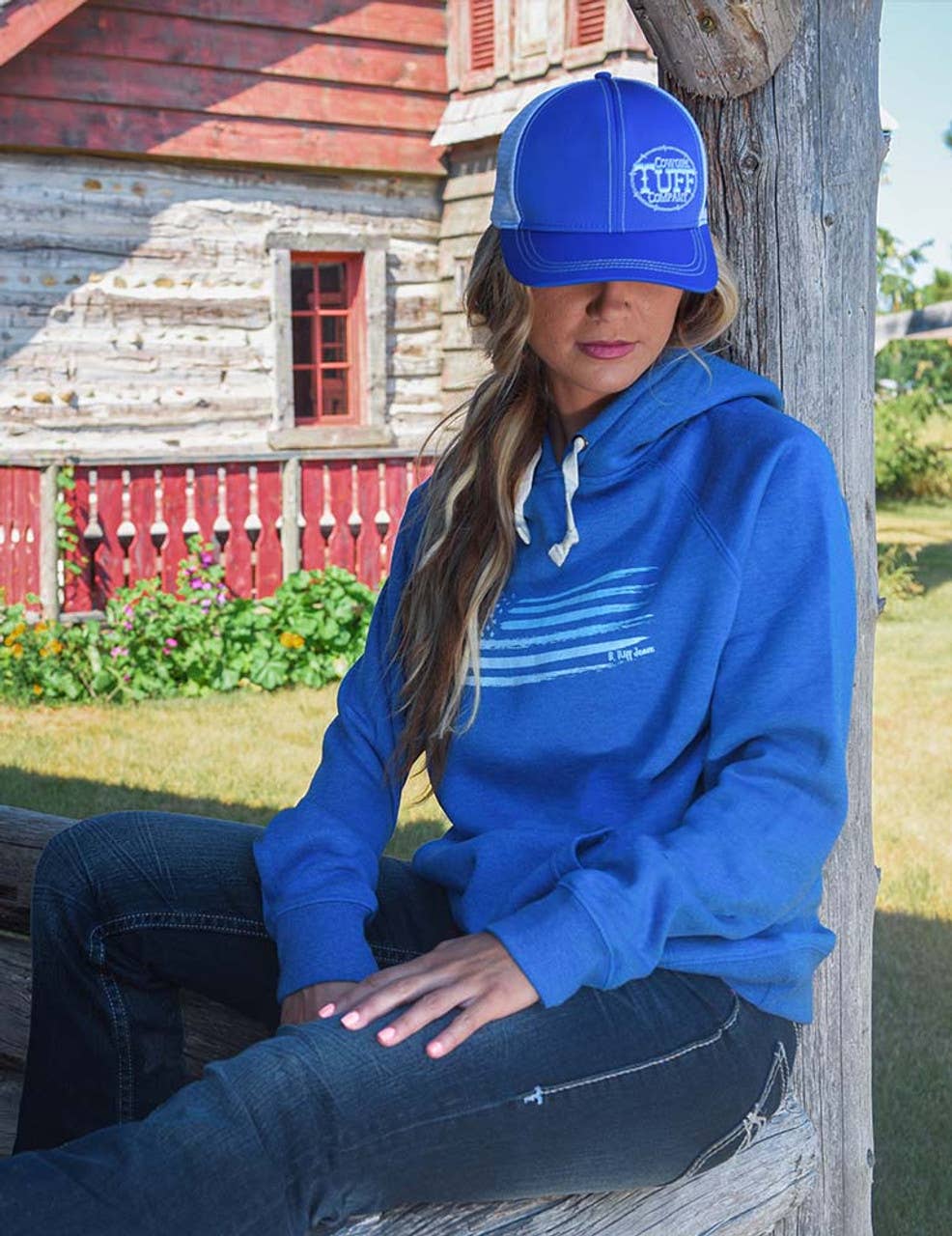 Flag Print Unisex Hooded Sweatshirt by Cowgirl Tuff