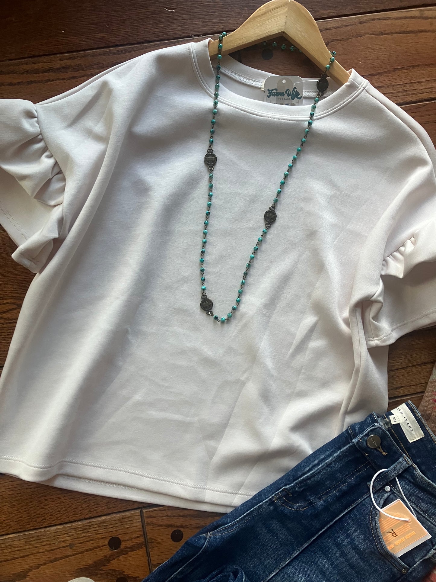 Double Ruffle Natual Top