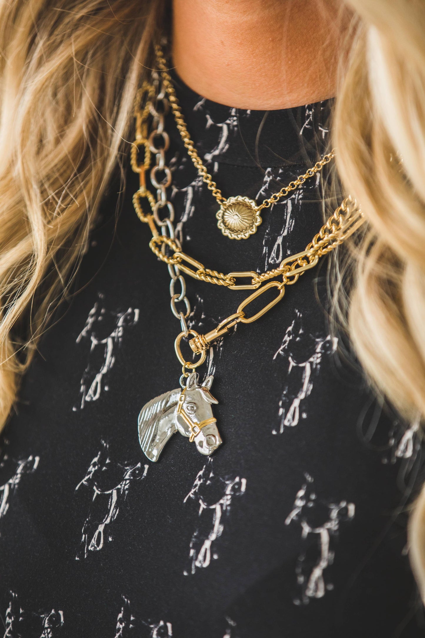 Gold Plated Dainty Concho Necklace