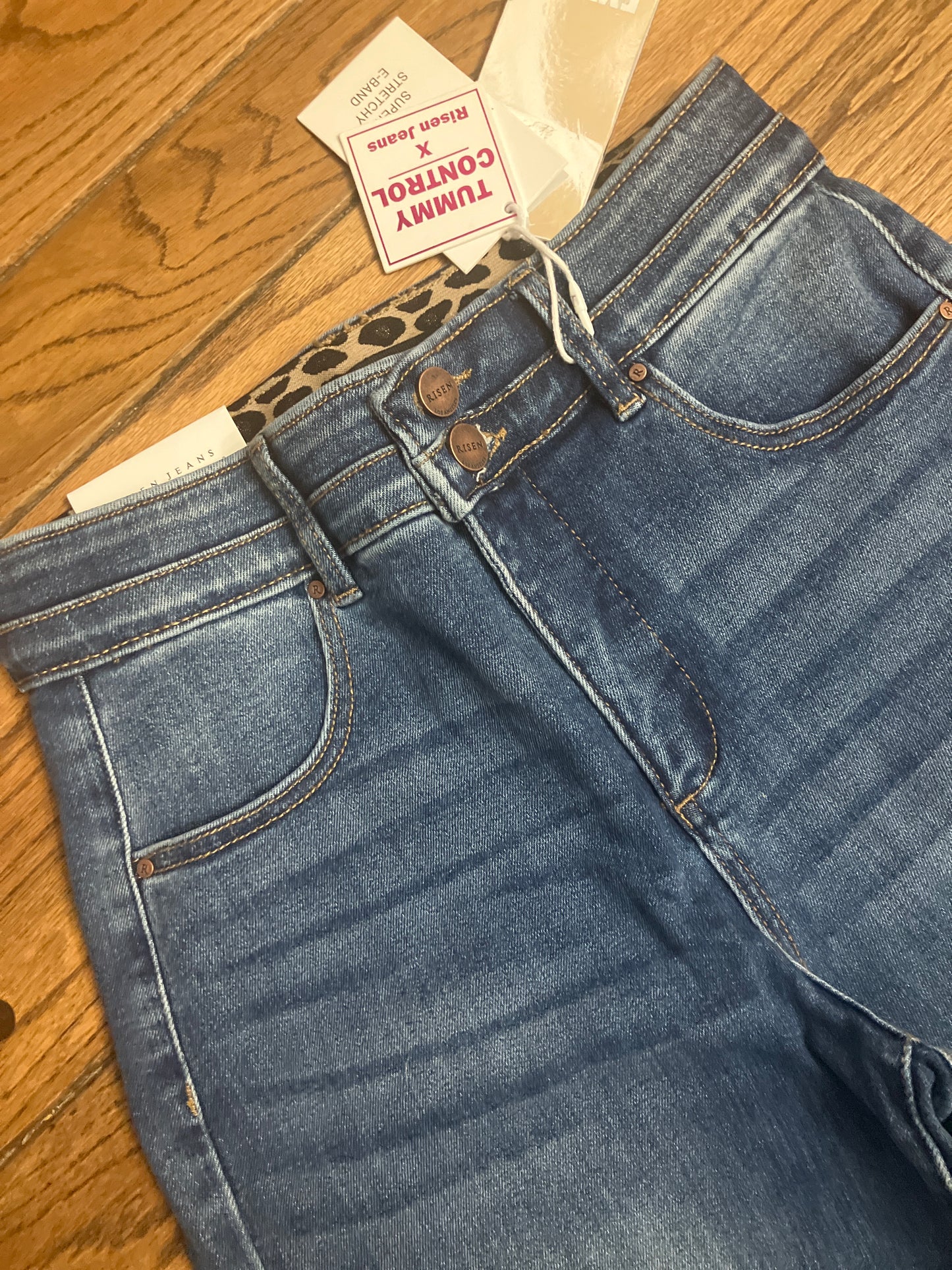 Felicity Tummy Control Double Waist Band Straight Leg Denim