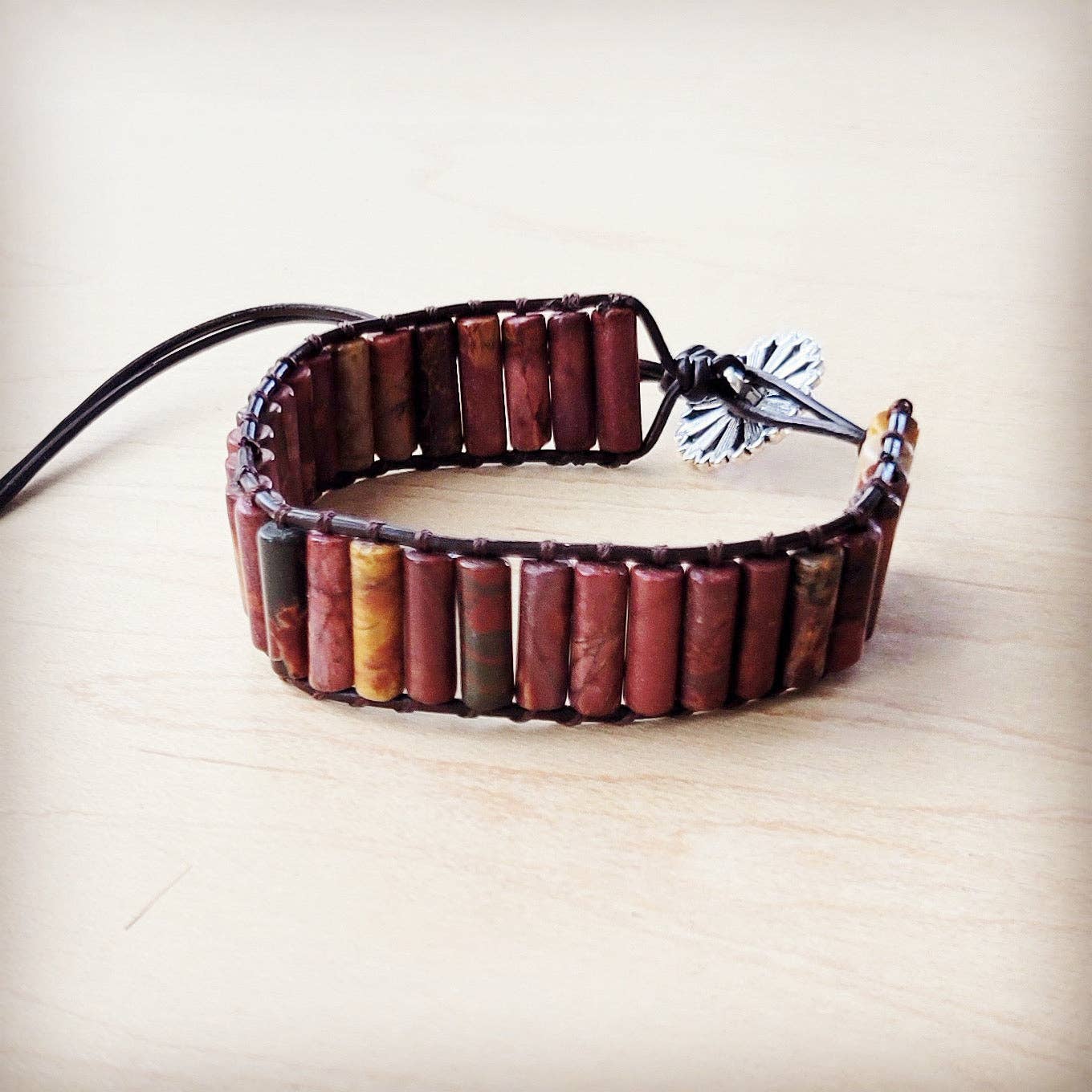 Woven Picasso Stacked Stone Beaded Bracelet