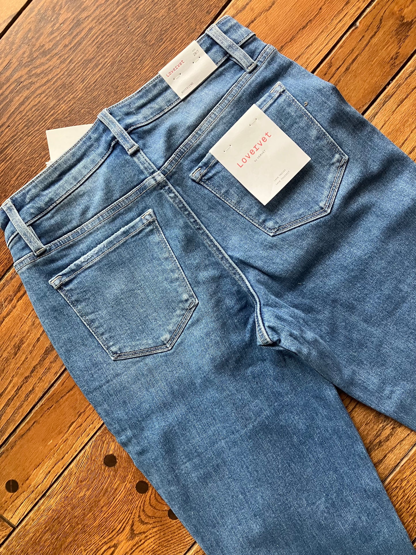Mid Rise Double Cuffed Denim