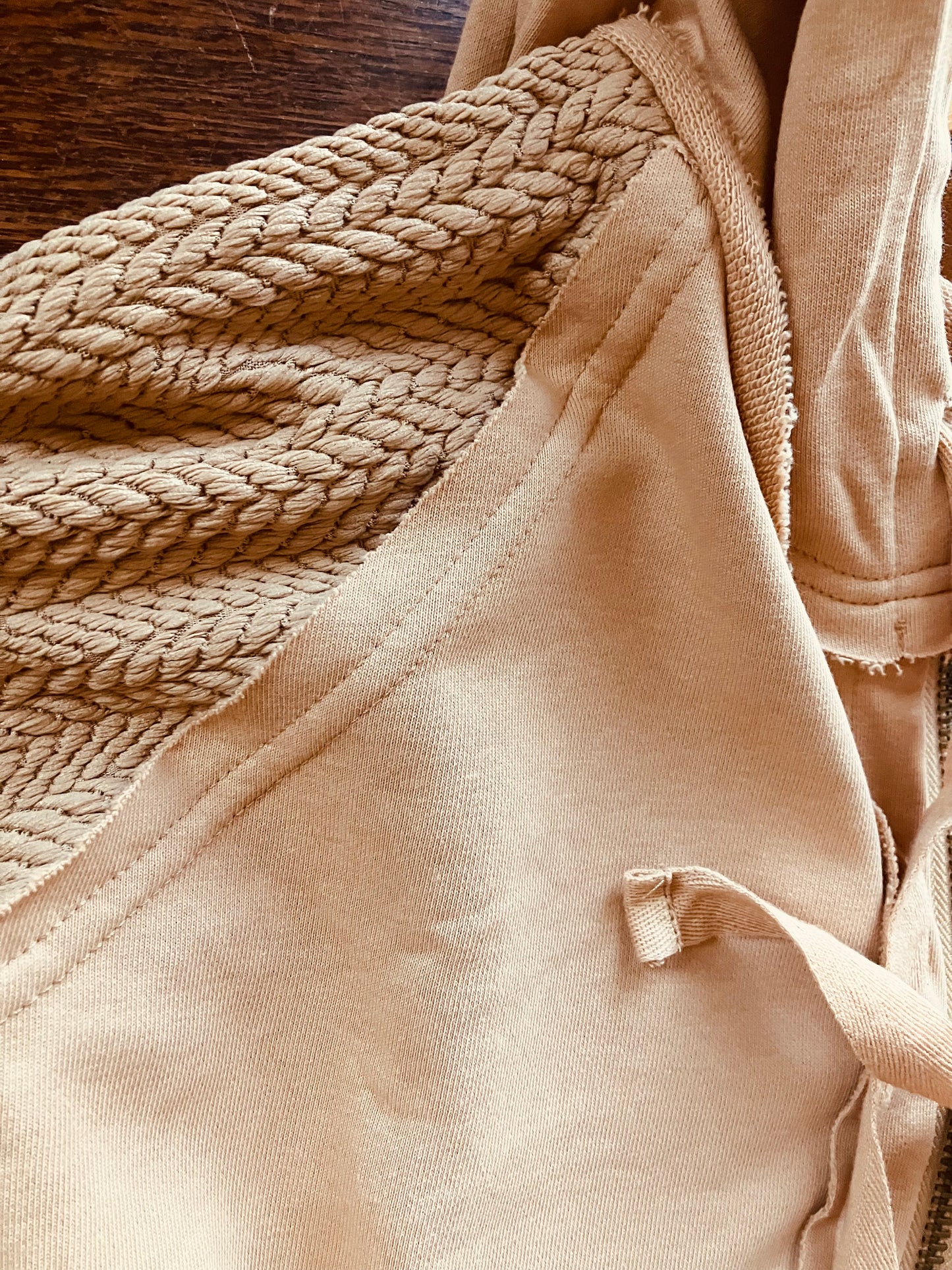 Contrast Sleeve Half Zip Hoodie Plus