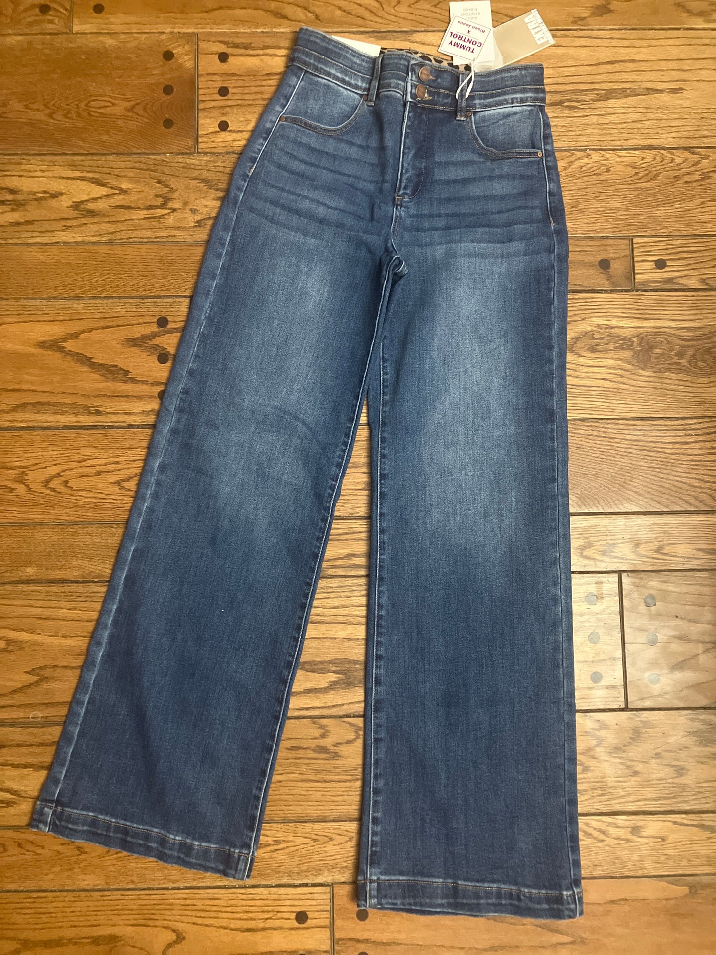 Felicity Tummy Control Double Waist Band Straight Leg Denim