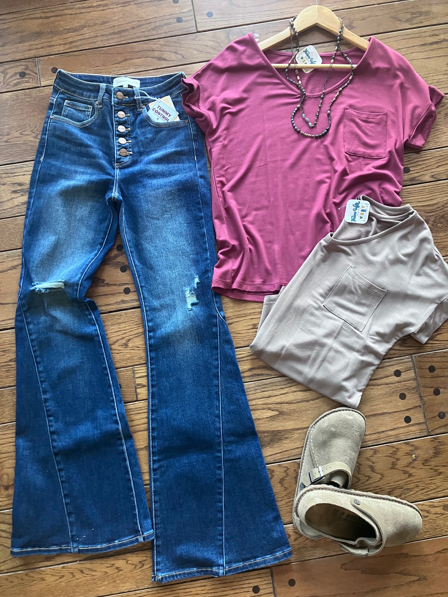 V-Neck Chest Pocket Terry Top