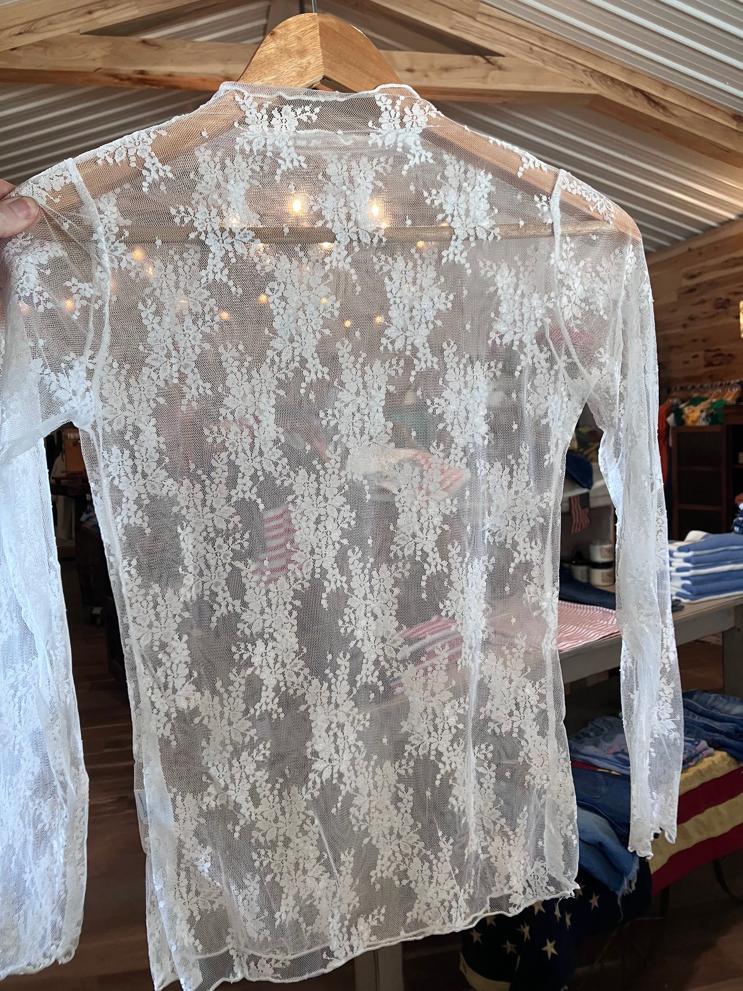Cream Lace Layering Top