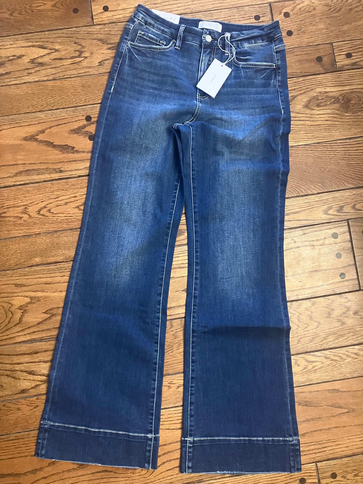 Seamless Waistband Trouser Hem Flares Inseam 33.5"