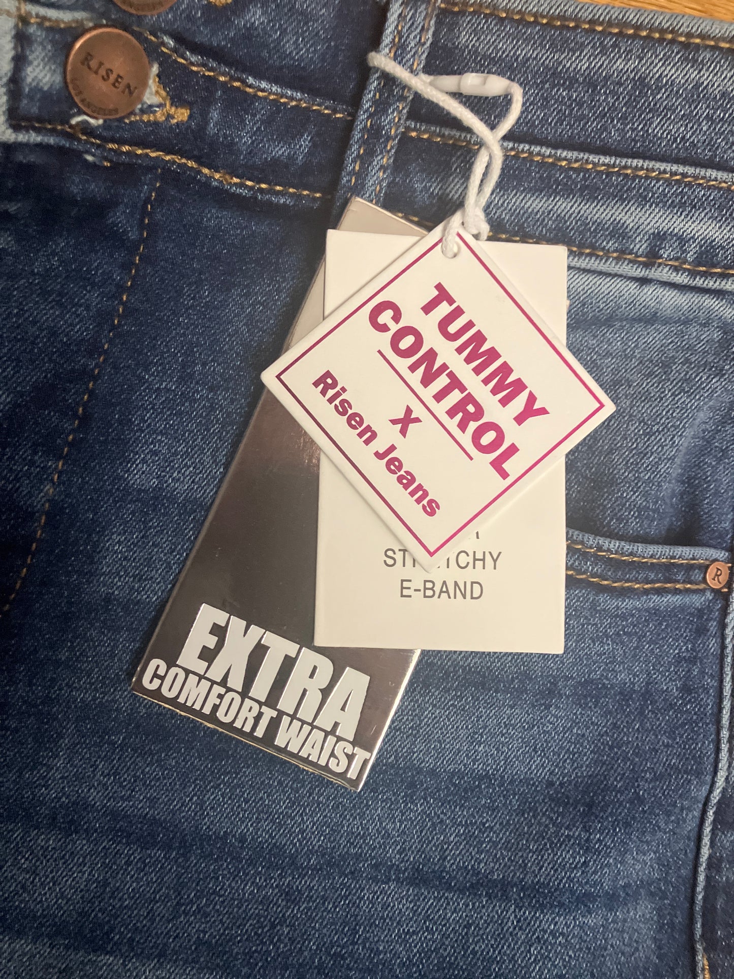 Felicity Tummy Control Double Waist Band Straight Leg Denim