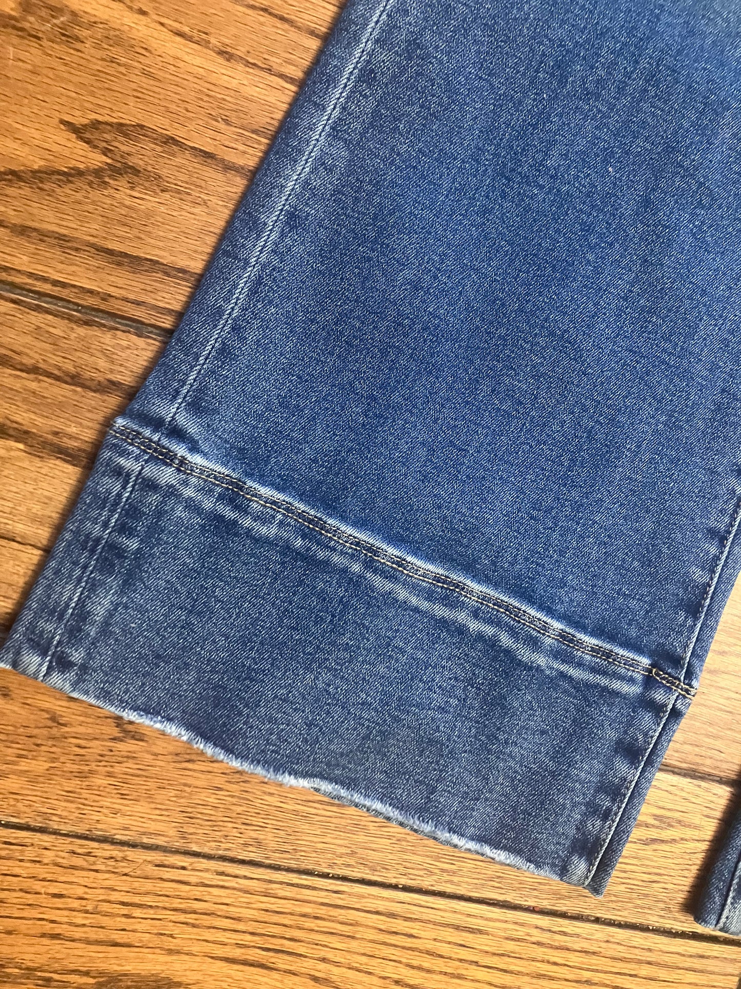 High Rise Trouser Hem Vintage Flare Jeans Inseam 33"