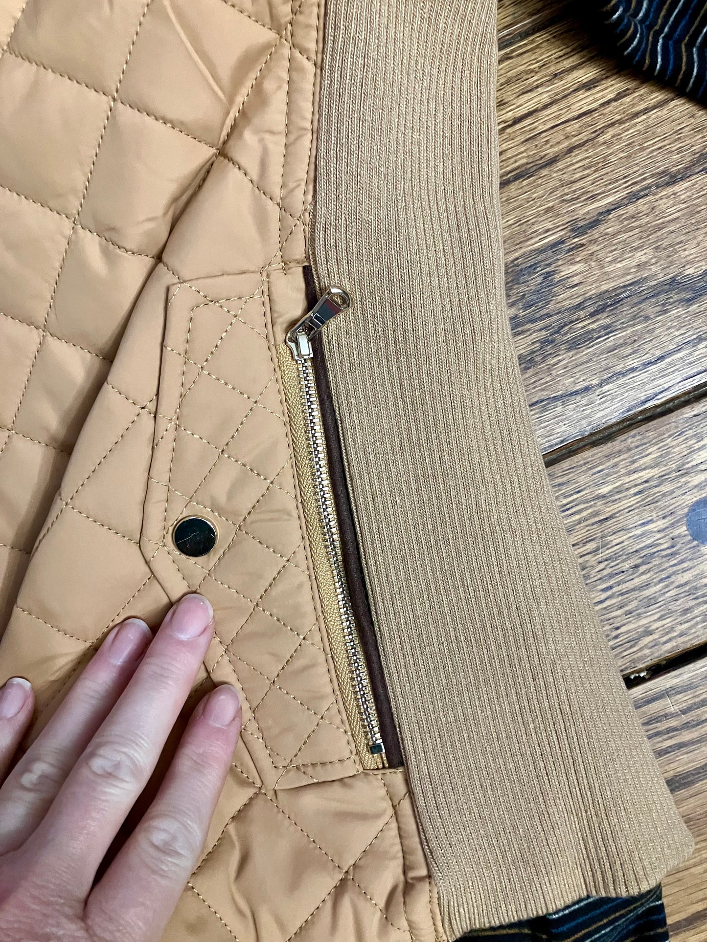 Suede Piping Detail Quilted Vest