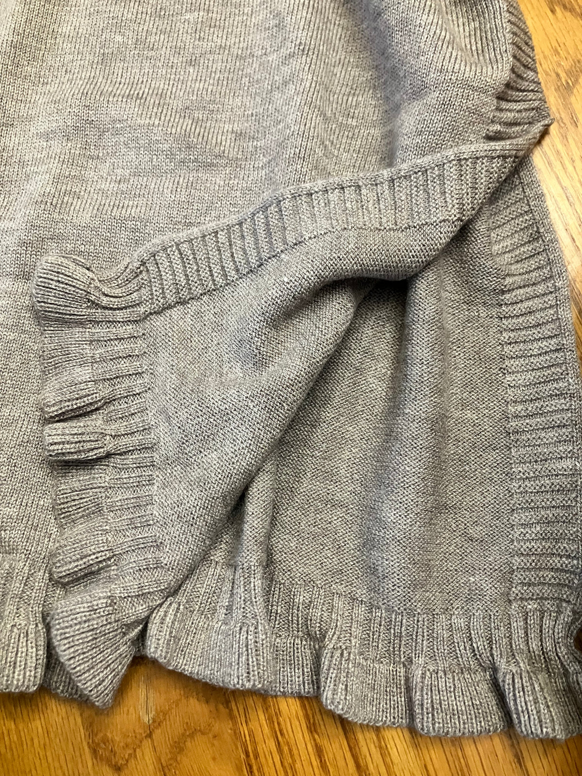 Ruffle Trim Drop Shoulder Sweater Top
