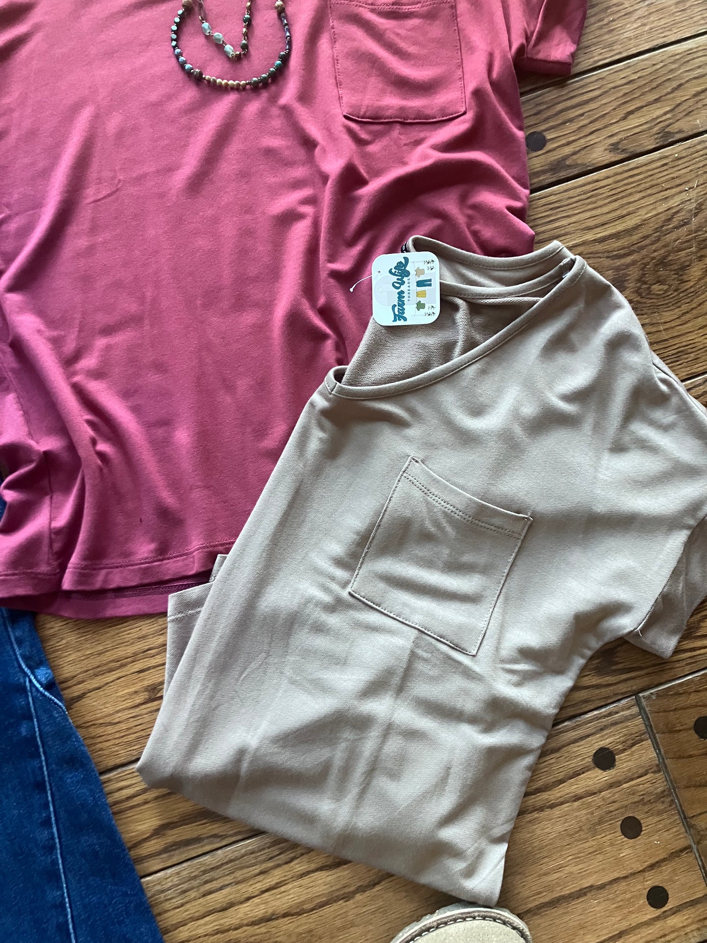 V-Neck Chest Pocket Terry Top