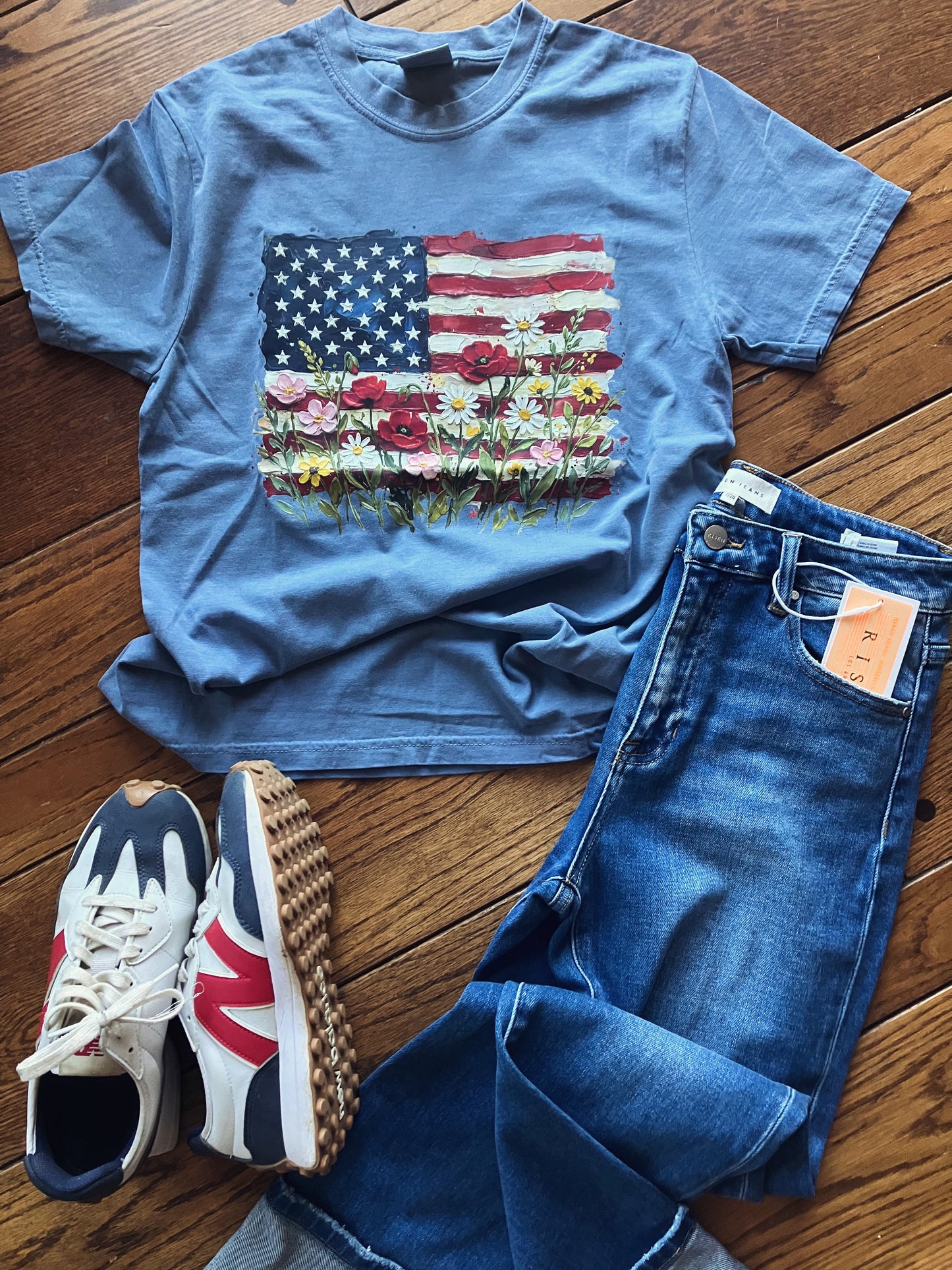American Flag Wildflowers Tee