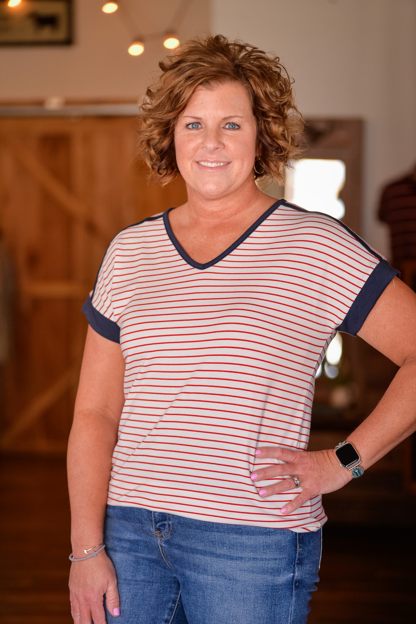 Red and Ivory Stripe