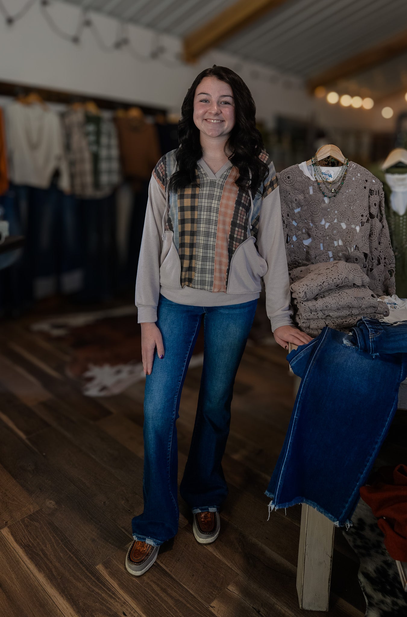 Stitched Patchwork Pullover S-3X