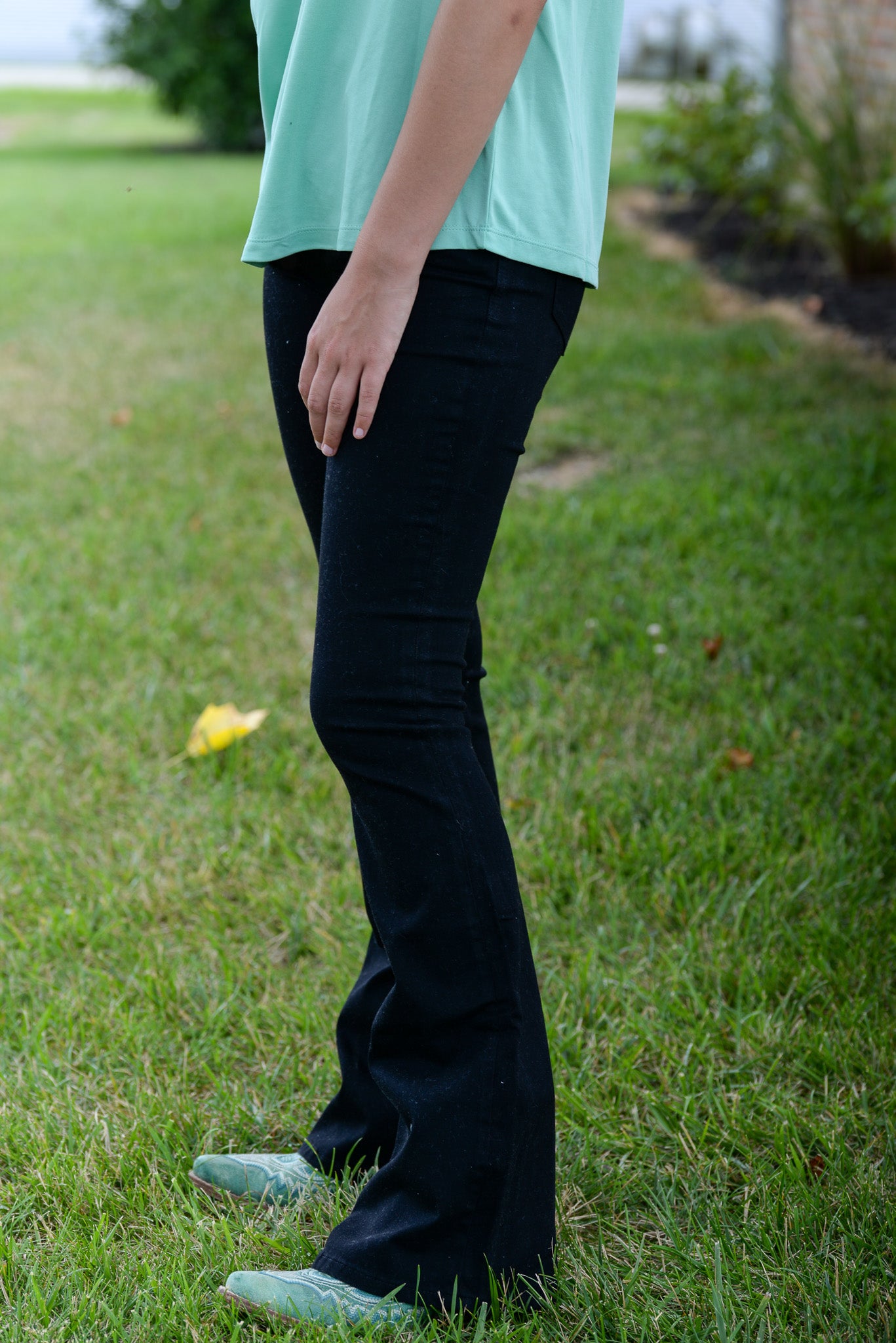 Black Stretch Flare Jeans