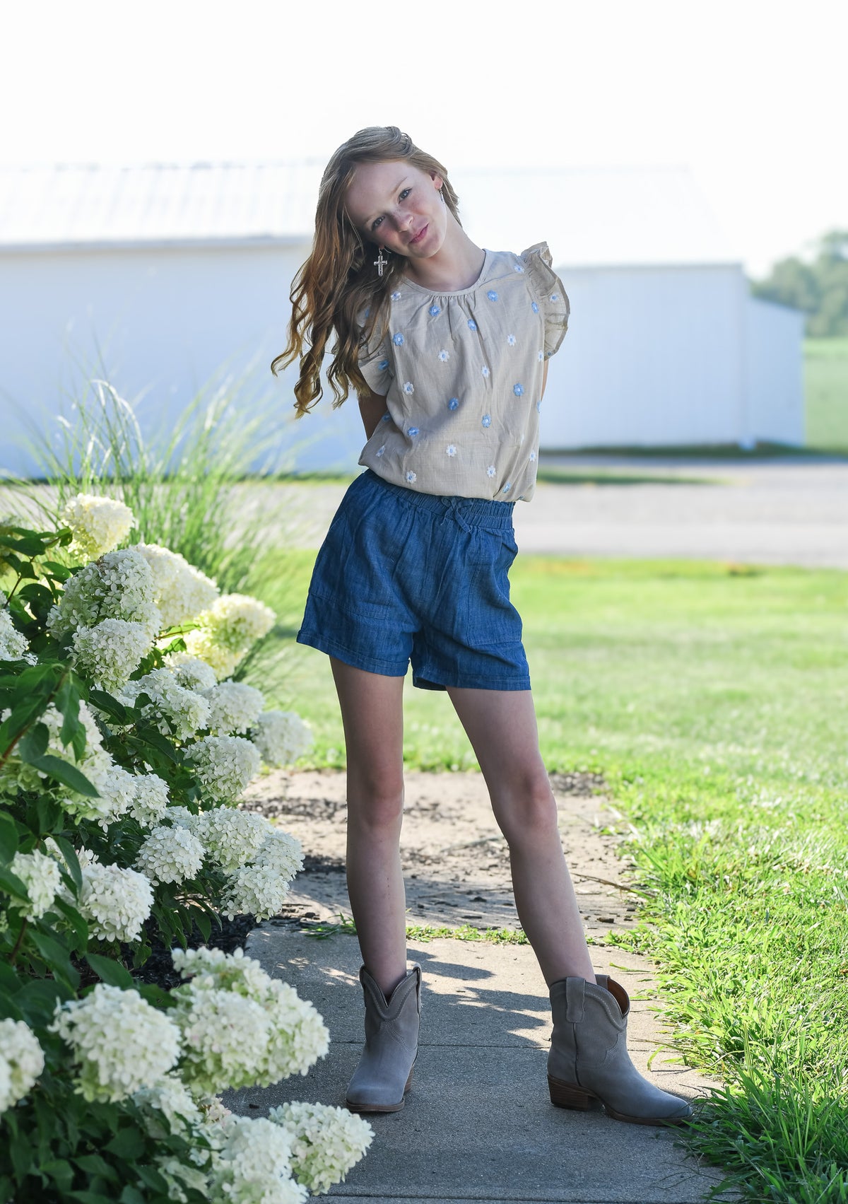 Girls Chambray Shorts