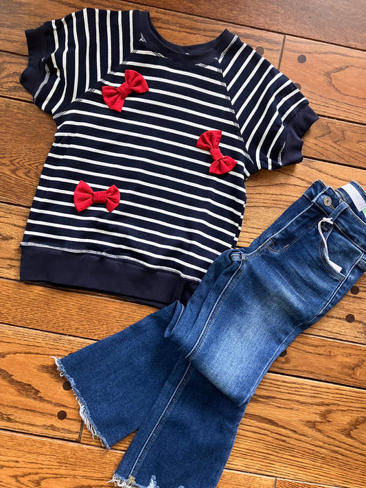 Girls Bow Detailed Top