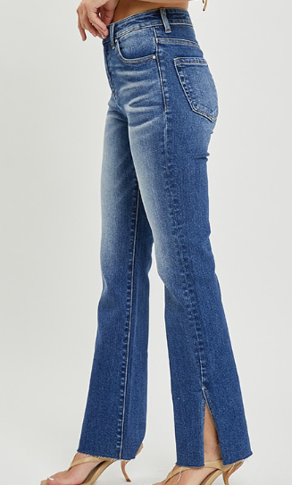 Slit Hem Straight Leg Denim