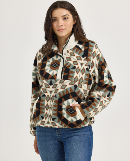 Wrangler Retro® Western Vintage Sherpa Snap Pullover