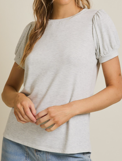 Evelyn Grey Top