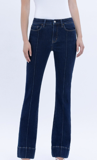 Holten High Rise Pin Tuck Bootcut Jeans 33" inseam