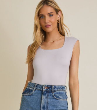 Cap Sleeve Square Neck Bodysuit