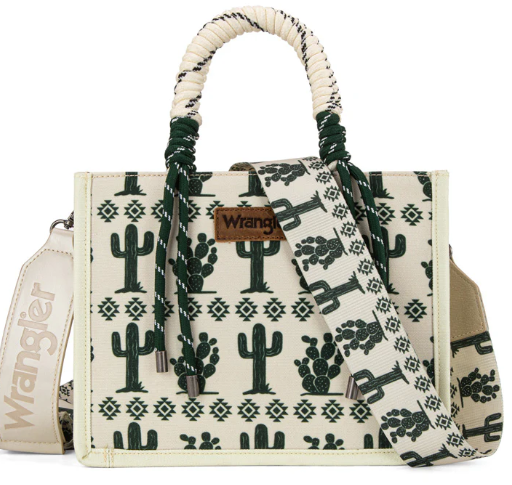 Wrangler Cactus Print Rope Tote Purse