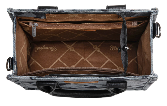 Wrangler Camo Print Concealed Carry Tote/Crossbody -Black