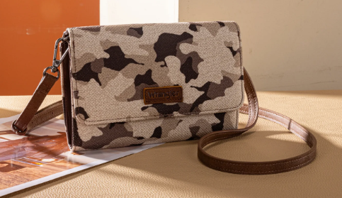 Wrangler Camo Print Canvas Clutch/Crossbody - 2 Colors
