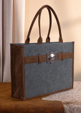 Wrangler Buckle Concealed Carry Large Tote-Jean