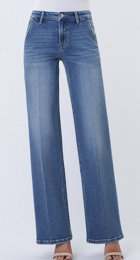 Whitlee Trouser Fold Crease Denim 33" Inseam