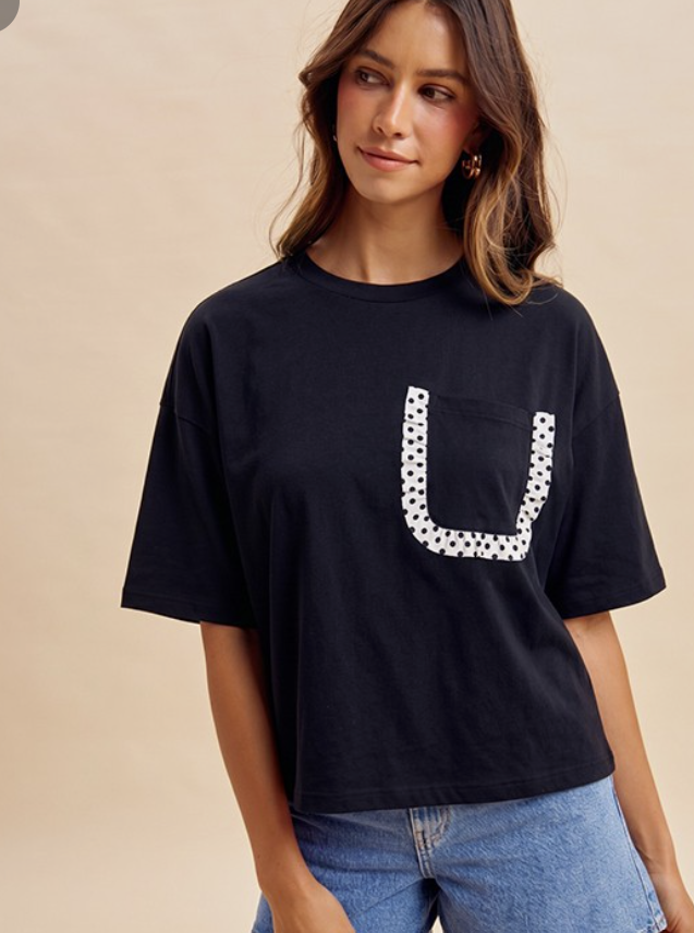 Polka Dot Ruffle Pocket