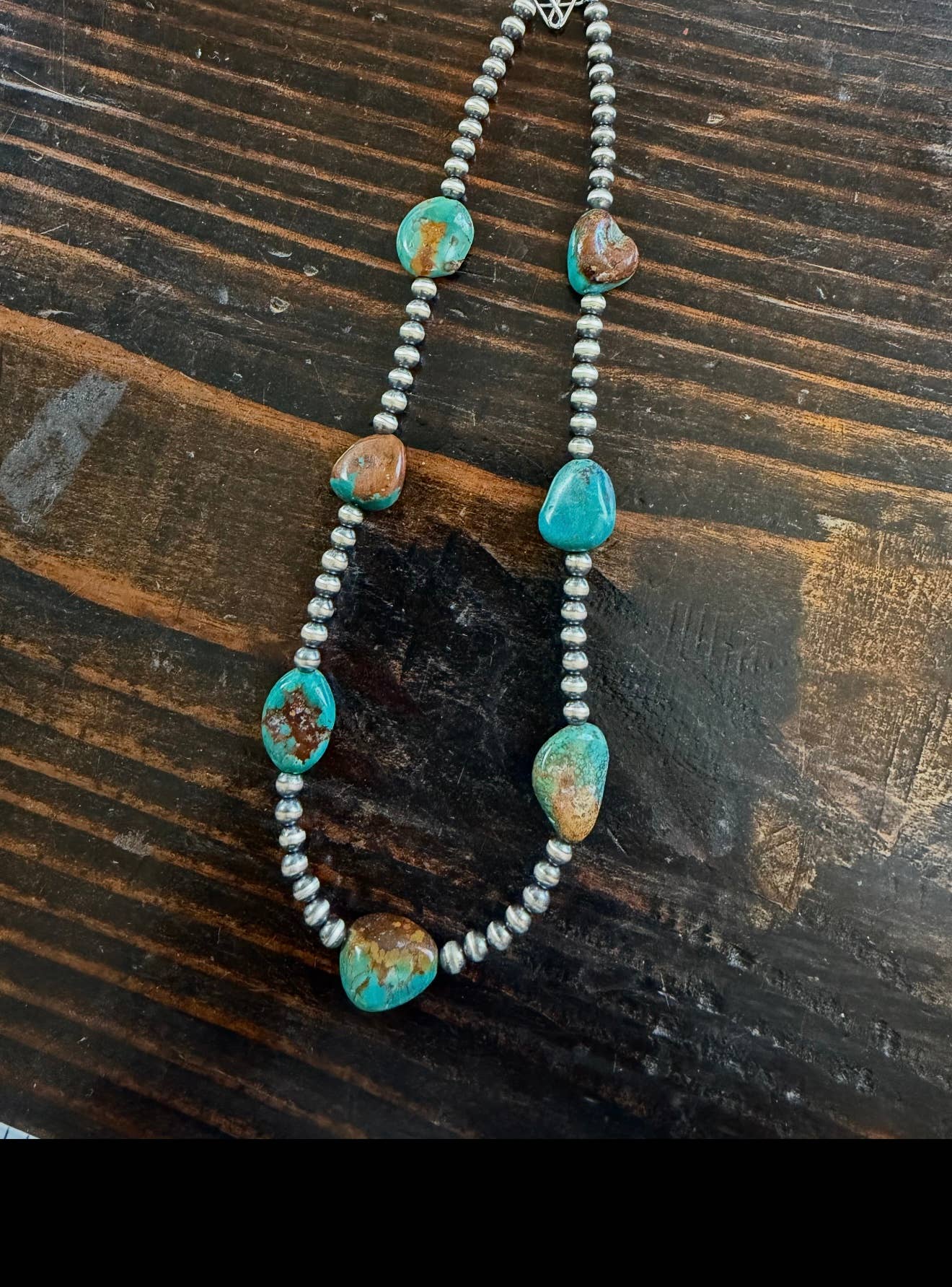 4mm Sterling Silver Pearls with Genuine Royston Turquoise