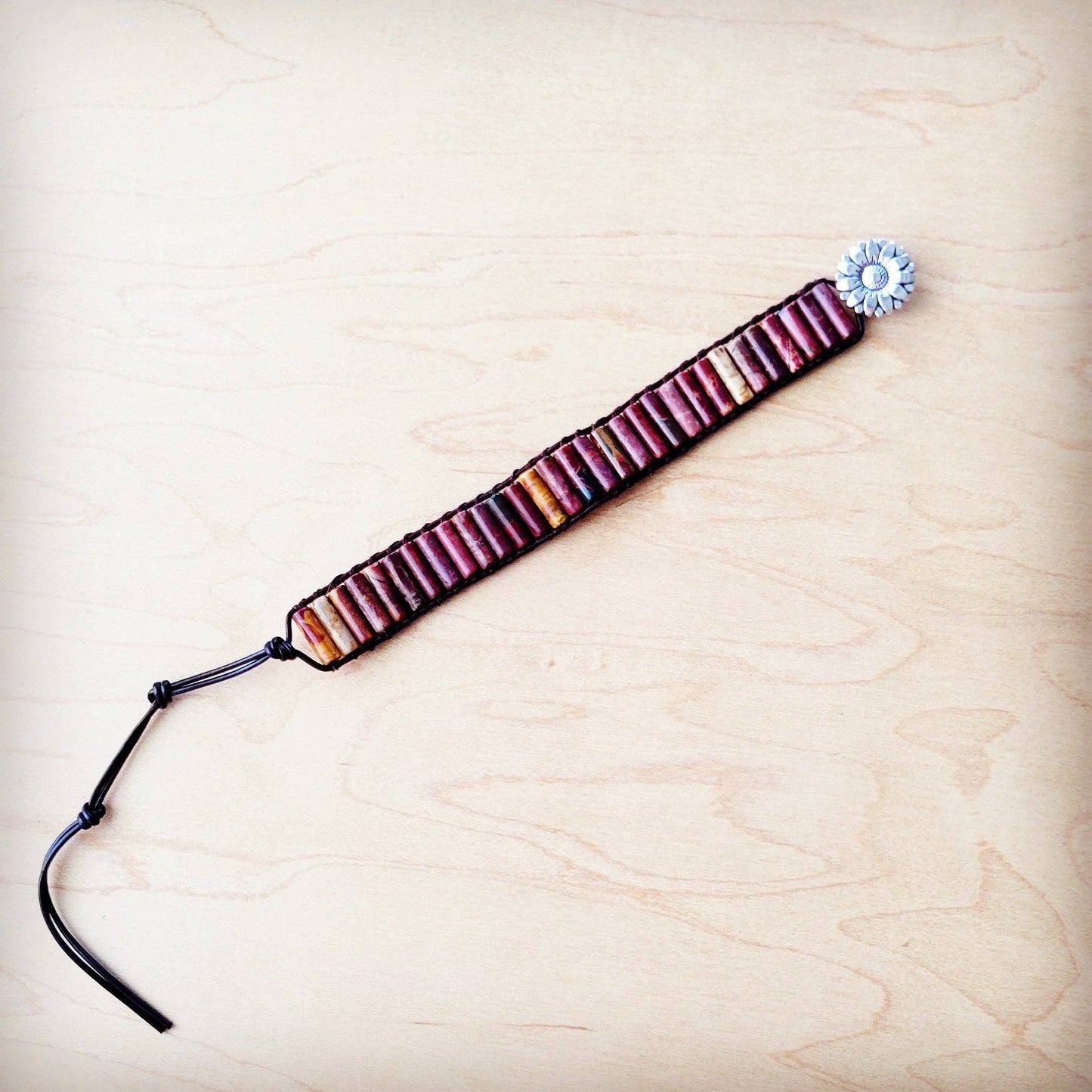 Woven Picasso Stacked Stone Beaded Bracelet