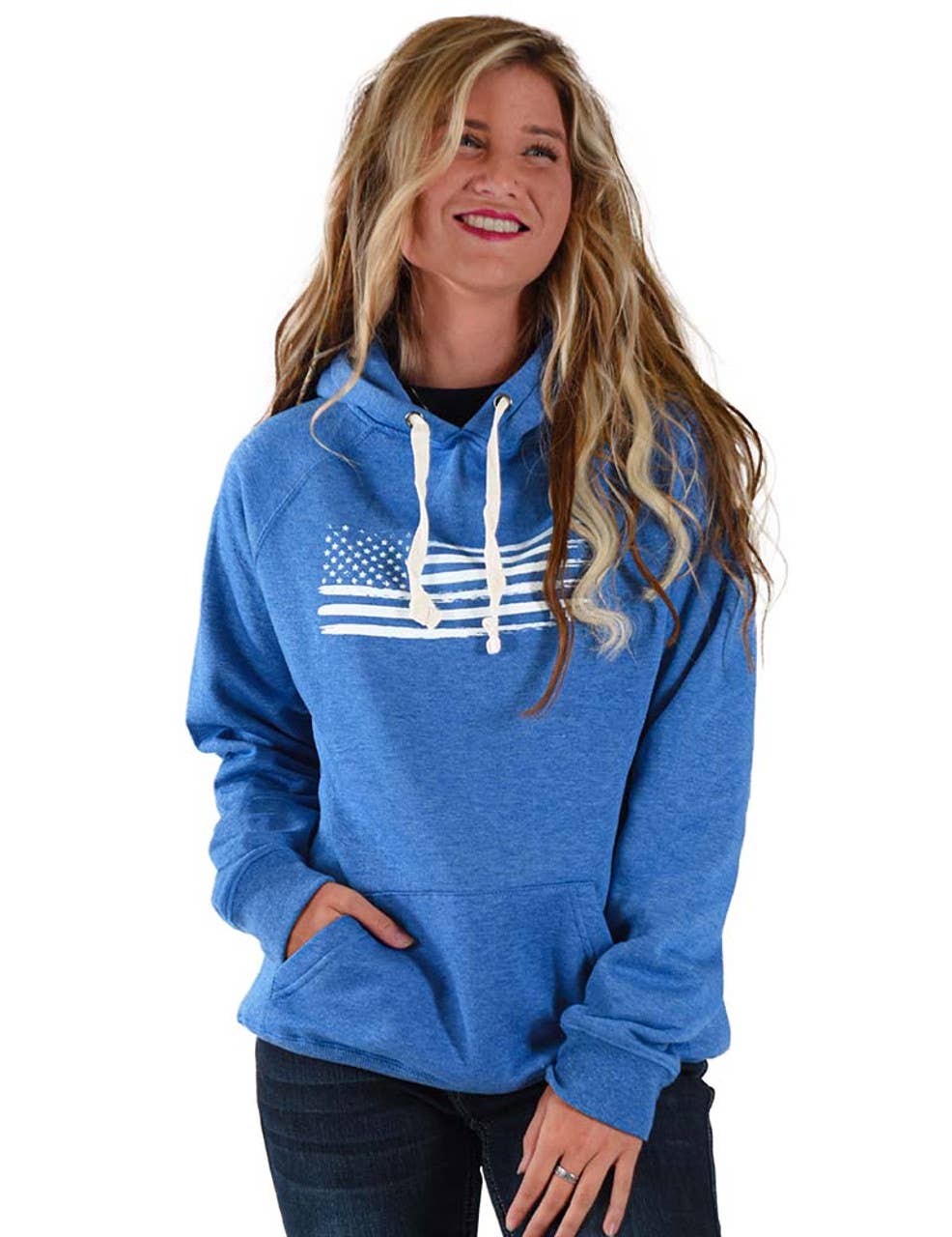Flag Print Unisex Hooded Sweatshirt by Cowgirl Tuff