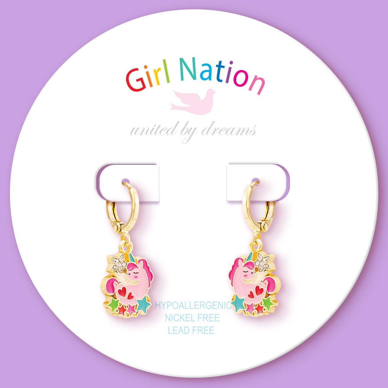 Huggie Hoop Dangle Earrings | Enchanted Unicorn