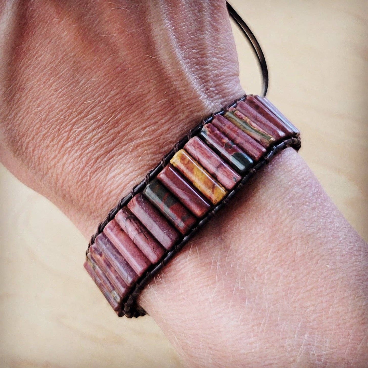 Woven Picasso Stacked Stone Beaded Bracelet