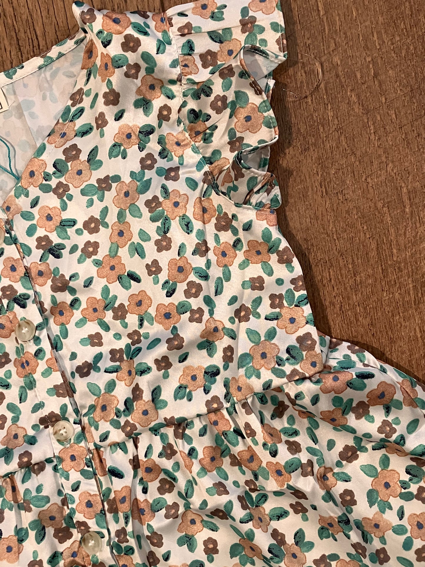 Girls Ruffled Floral Top