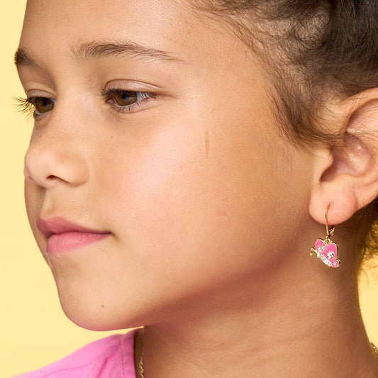 Crystal Butterfly Lever Back Earrings