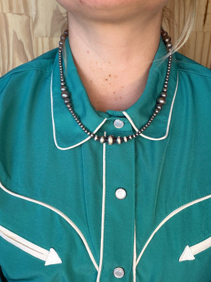 Graduated Sterling Pearls 18"
