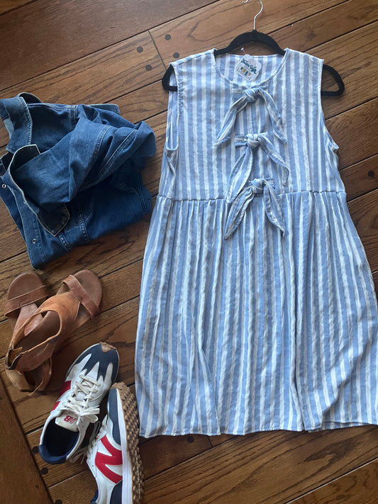 Bow Stripe Dress