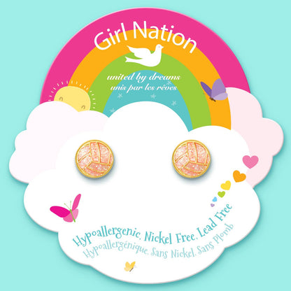 Glitter Volleyball Cutie Stud Earrings