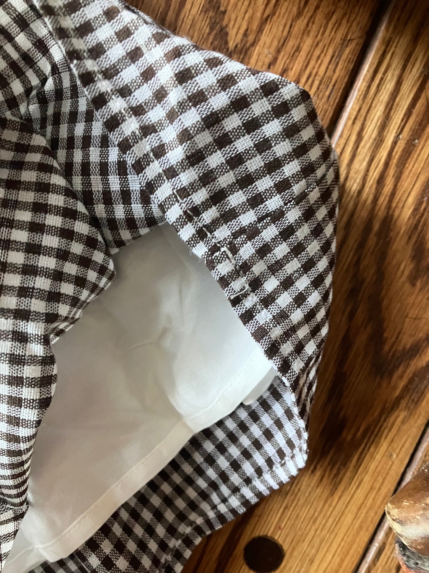 Gingham Check Front Bow Detail Mini Dress