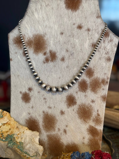Graduated Sterling Silver Pearls 22"