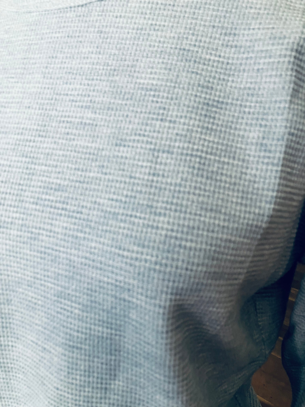Light Blue Mini Waffle Relaxed-Fit Top