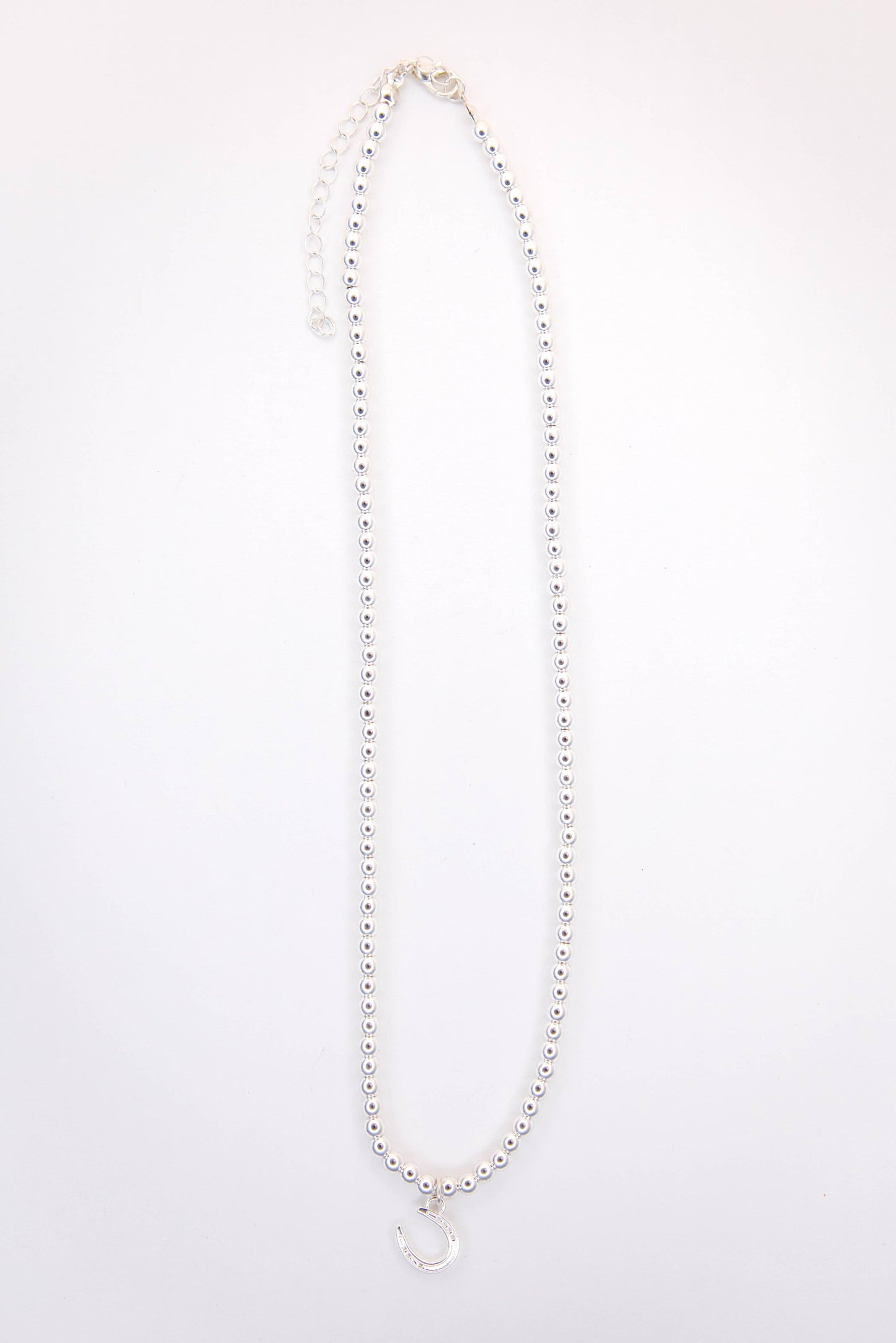 18K Gold Plated beaded necklace with Horseshoe Charm